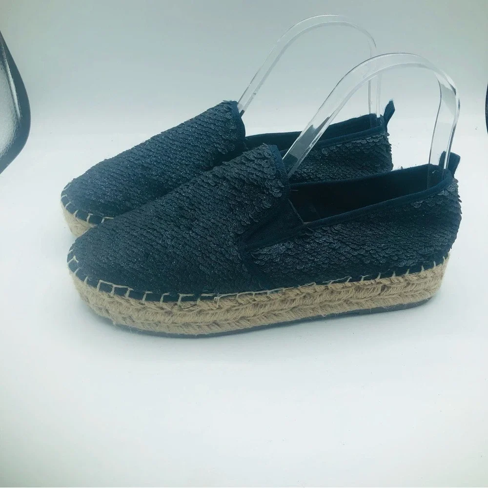 Steve‎ Madden women's blue sparkly squint espadrilles size 7